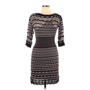 M Missoni Color Block Multi Color Black Casual Dress Size 42 (EU) 10 (US)